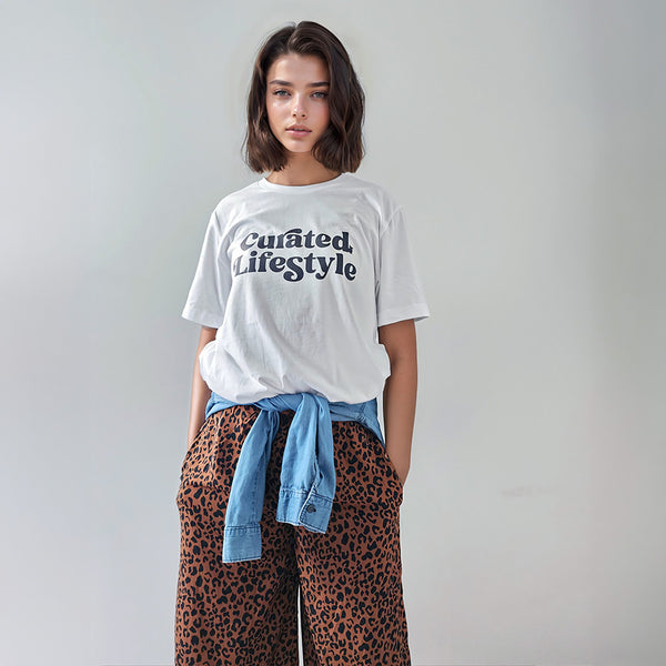 curated lifestyle white tee