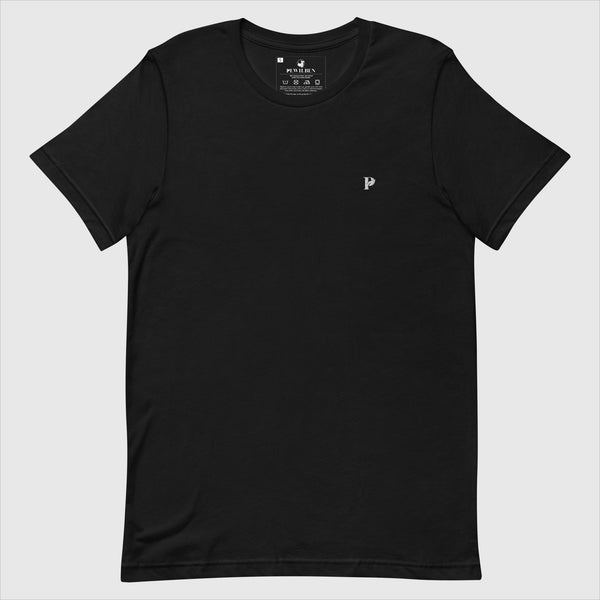 pewilben black signature embroidered tee