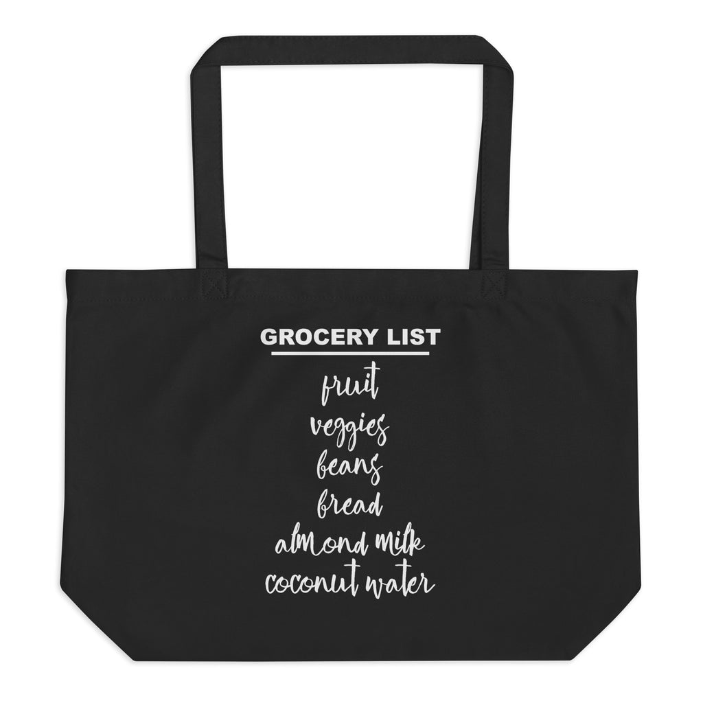 Grocery List Large organic tote bag