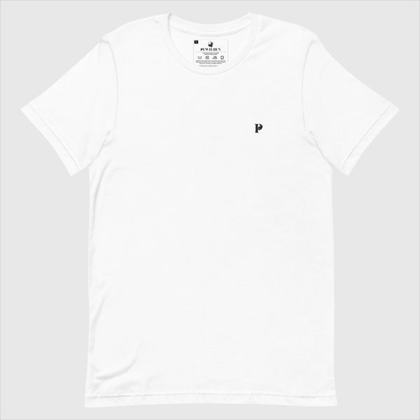 Pewilben white embroidered signature tee