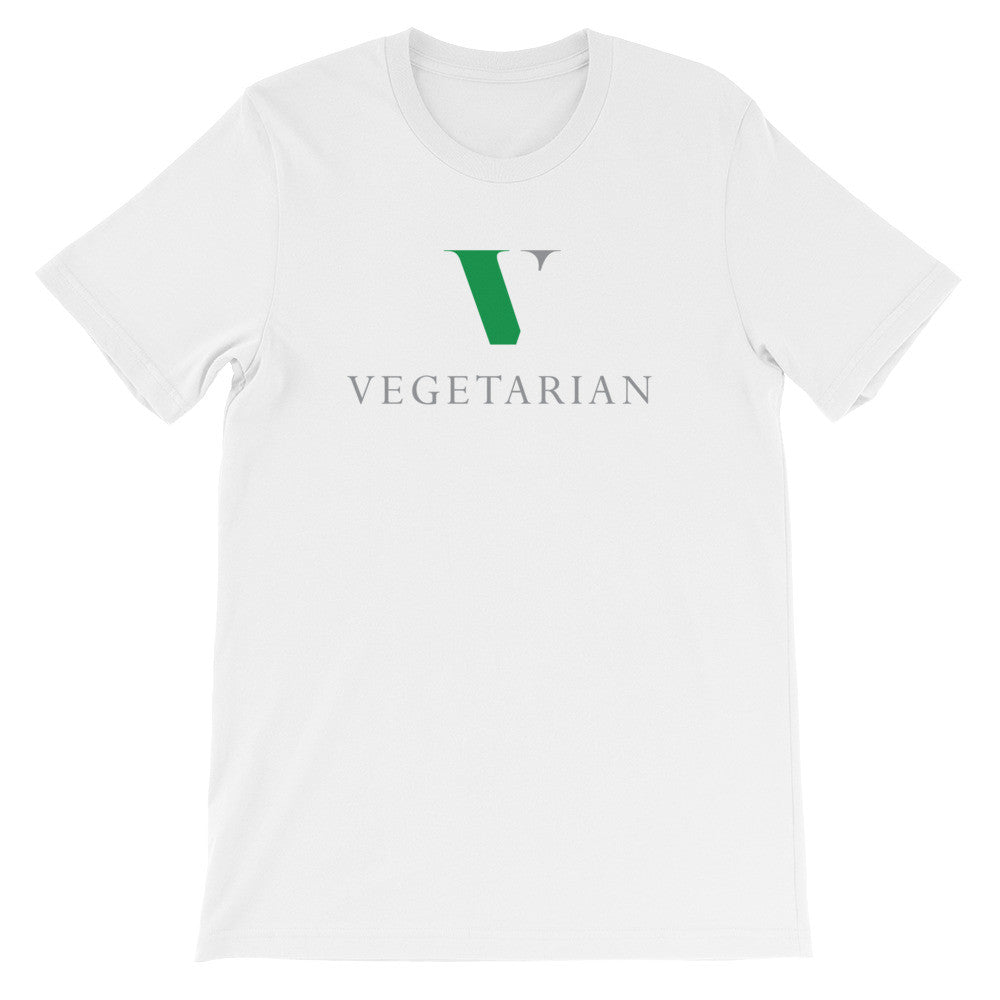 Vegetarian green and gray short sleeve t-shirt VU