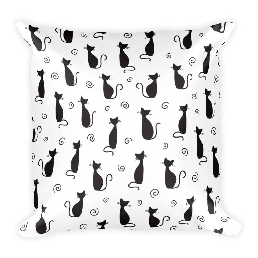 Cat twirl square pillow
