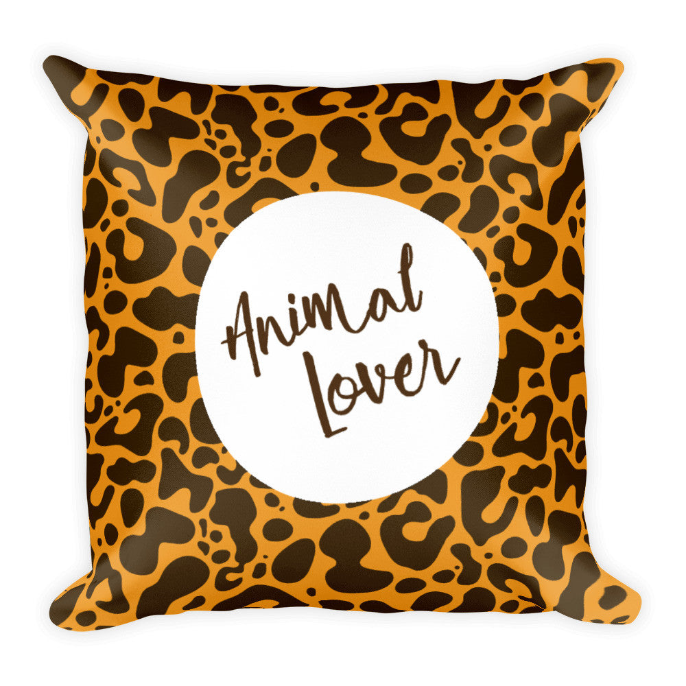 Animal lover leopard print square pillow