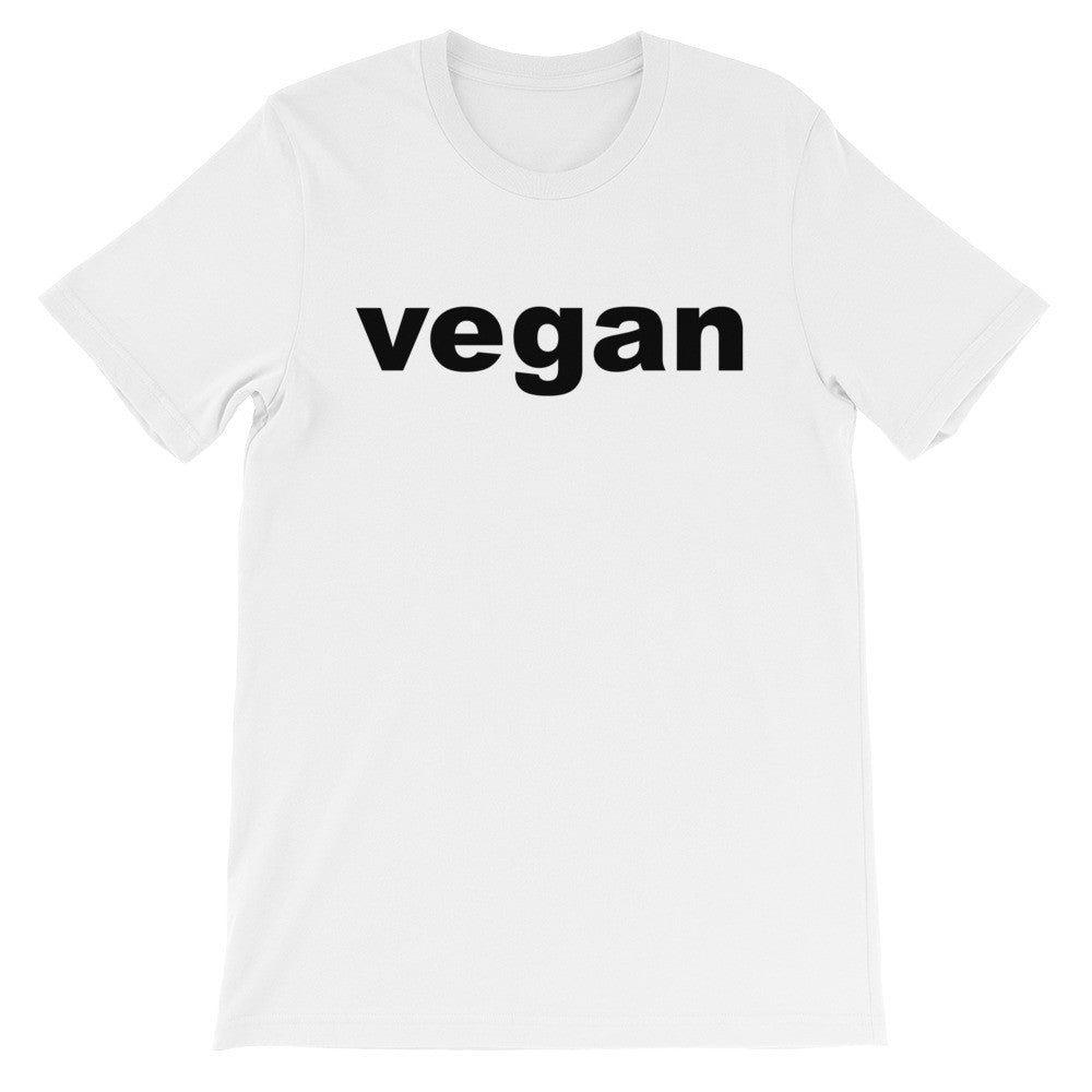 Vegan blk letter short sleeve unisex t-shirt VU