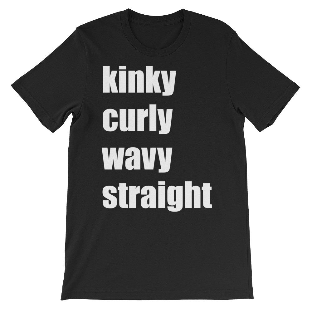 Kinky curly wavy straignt short sleeve ladies t-shirt NF