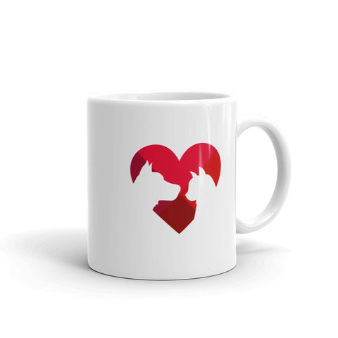 Animal lover heart mug