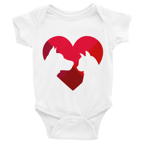 Animal lover heart infant bodysuit