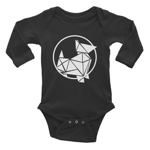 Pewilben logo blk infant long sleeve bodysuit