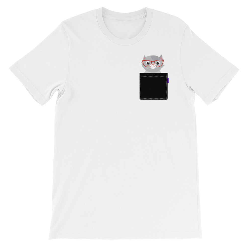 Pocket cat short sleeve unisex t-shirt AU