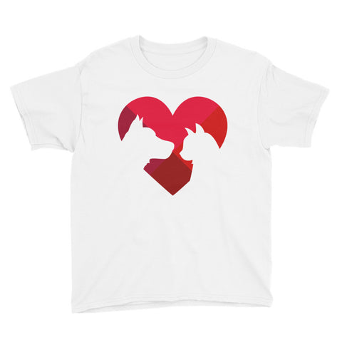 Animal lover heart youth short sleeve t-shirt