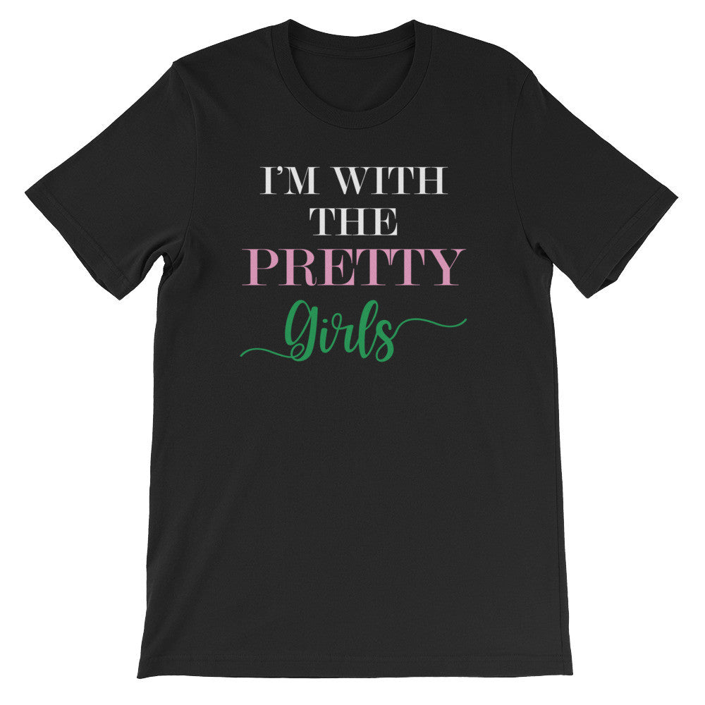 I'm with the pretty girls pink and green short sleeve t-shirt EF