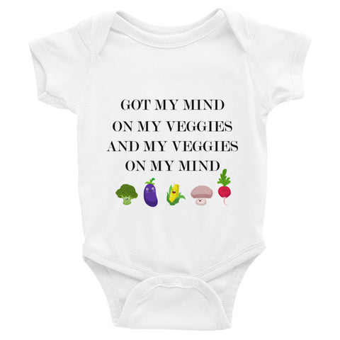 Veggies on my mind infant bodysuit