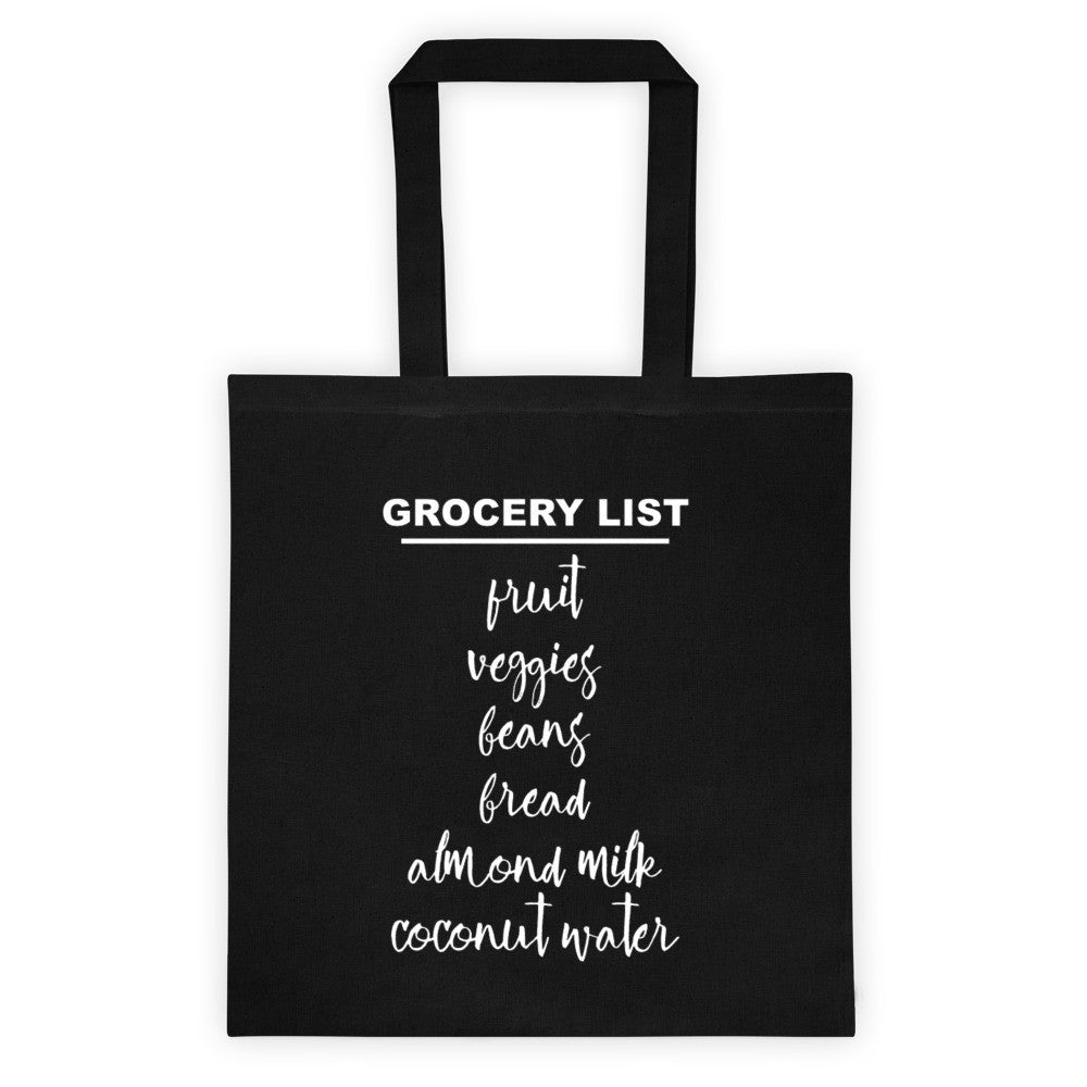 Grocery list tote bag