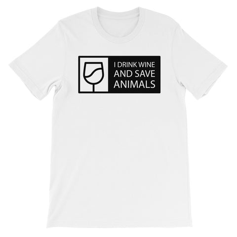 I drink wine and save animals short sleeve t-shirt AU