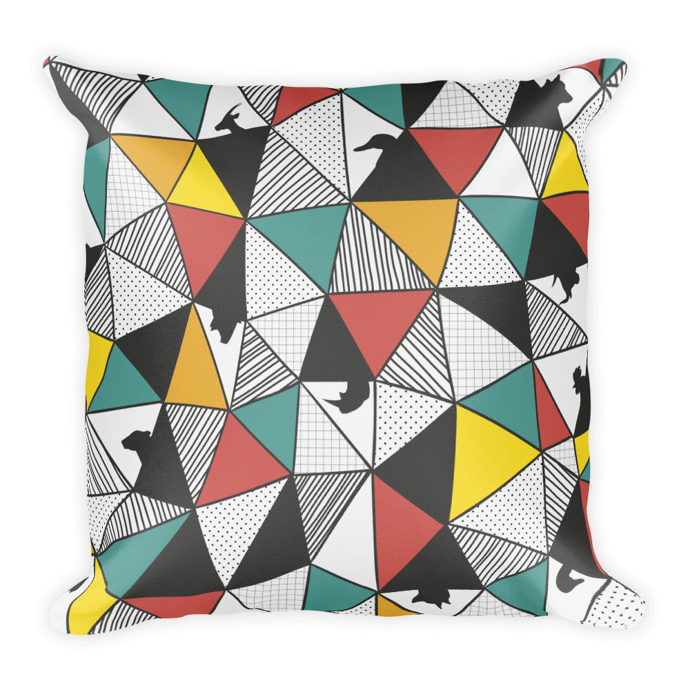 Triangle animal square pillow