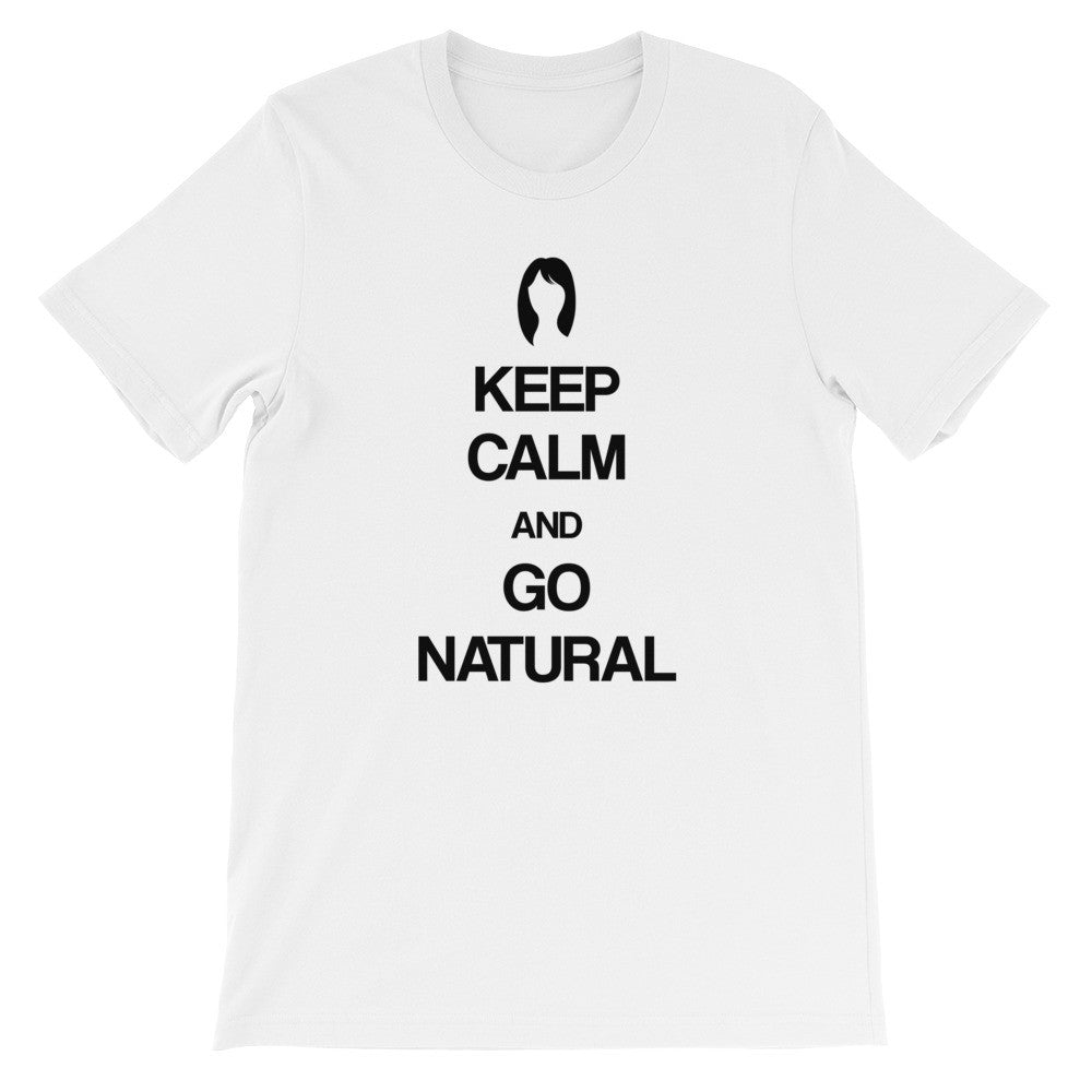 Keep calm and go natural (straight, semi-curly) short sleeve ladies t-shirt NF